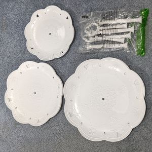 Dessert stand 3tier, set of two, white